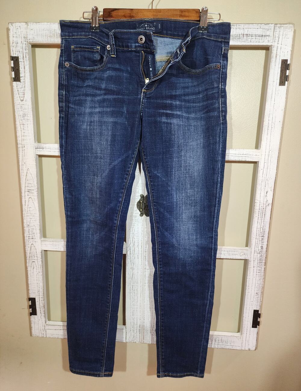 Lucky Brand Charlie Skinny Jeans Women's 8/29 Dark Wash Stretch Denim